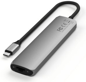 USB-хаб Satechi 7-in-1 USB-C Slim Multiport 4K with Ethernet Space Grey (ST-P7SM)
