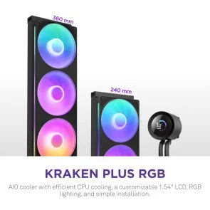 Фото: Система рідинного охолодження NZXT Kraken Plus 360 RGB Black (RL-KR360-B2) № 2 | KTC