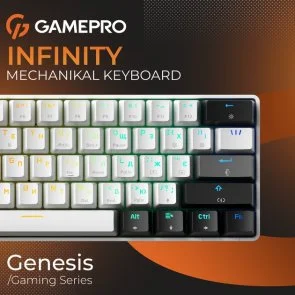 Фото: Клавіатура GamePro Genesis Infinity MK130BW Outemu Red Switches ENG/UKR White № 5 | KTC