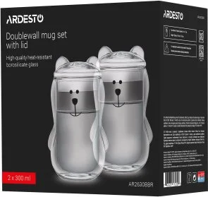 Фото: Набір чашок Ardesto Animals 300ml 2pcs Clear (AR2630BBR) № 5 | KTC