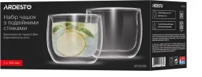 Фото: Набір чашок Ardesto 260ml 2pcs Clear (AR2626B) № 4 | KTC