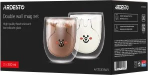 Фото: Набір чашок Ardesto Animals 300ml 2pcs Clear (AR2630BAR) № 4 | KTC