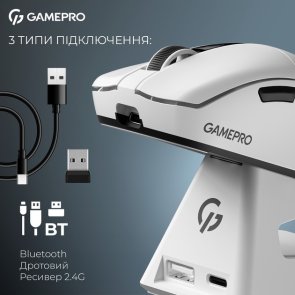 Миша GamePro Asgard Thor WL/BT/USB White (GM023W)