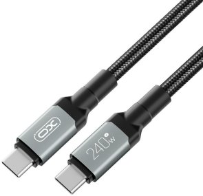 Кабель XO NBQ264A High Power Braided 240W Type-C / Type-C 2m Black (NBQ264B_С_Black)