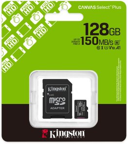 FLASH пам'ять Kingston Canvas Select Plus Gen3 UHS-I U1 V10 A1 Micro SDXC 128GB with adapter (SDCS3/128GB)