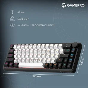 Фото: Клавіатура GamePro Asgard Valhalla MK210B Pro RGB WL/BT/USB Black № 14 | KTC