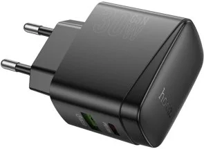 Фото: Зарядний пристрій Hoco CS61A Bright QC3.0 PD 30W Black (6942007638425) № 3 | KTC