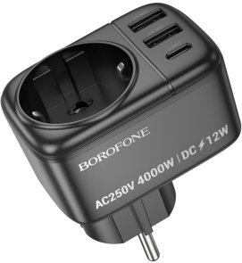 Мережевий фільтр BOROFONE BAC14 Wide USB Black (6941991118890)