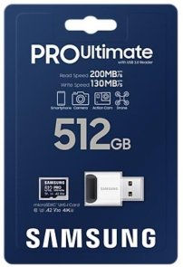 FLASH пам'ять Samsung Pro Ultimate UHS-I U3 A2 V30 Micro SDXC 512GB with USB adapter (MB-MY512SB/WW)