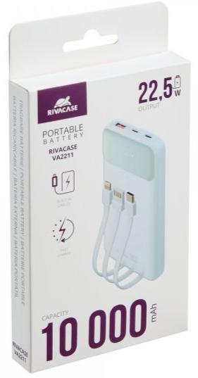 Батарея універсальна Riva RivaPower VA2211 10000mAh 22.5W White (RIVAPOWER VA2211 (White))
