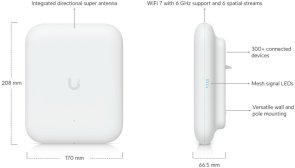 Точка доступy Wi-Fi Ubiquiti U7 Pro Outdoor (U7-PRO-OUTDOOR)