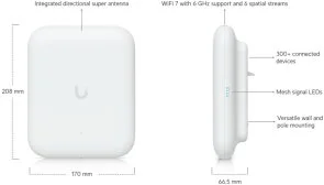 Фото: Точка доступy Wi-Fi Ubiquiti U7 Pro Outdoor (U7-PRO-OUTDOOR) № 4 | KTC
