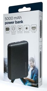 Батарея універсальна Gembird PB05-02 5000mAh, 2xUSB, 1xType-C, Black