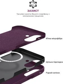 Фото: Чохол ArmorStandart for Apple iPhone 16 - ICON2 MagSafe Plum (ARM81312) № 6 | KTC