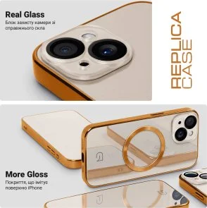 Фото: Чохол ArmorStandart for Apple iPhone 15 - Replica MagSafe Beige Gold (ARM76221) № 3 | KTC