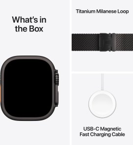 Смарт годинник Apple Watch Ultra 3 - 49mm Black Titanium Case with Black Titanium Milanese Loop - Medium (MF1Q4)