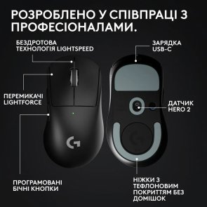 Миша Logitech G Pro X Superlight 2 Dex Wireless Black (910-007357)
