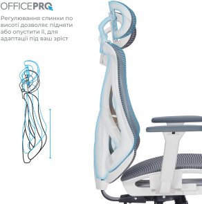 Крісло OfficePro Atlas OC630-W-DG-DG White/Dark Gray