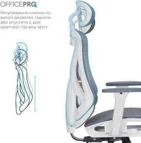 Фото: Крісло OfficePro Atlas OC630-W-DG-DG White/Dark Gray № 12 | KTC