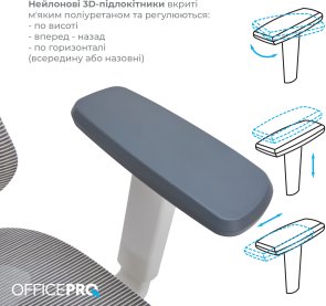Крісло OfficePro Atlas OC630-W-LG-LG White/Light Gray