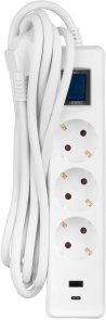 Мережевий фільтр 2E SP315M3USBWH 3/3m 2xUSB White (2E-SP315M3USBWH)