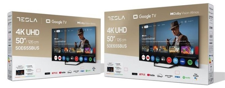Телевізор LED Tesla 50E655BUS (Google TV, Wi-Fi, 3840x2160)