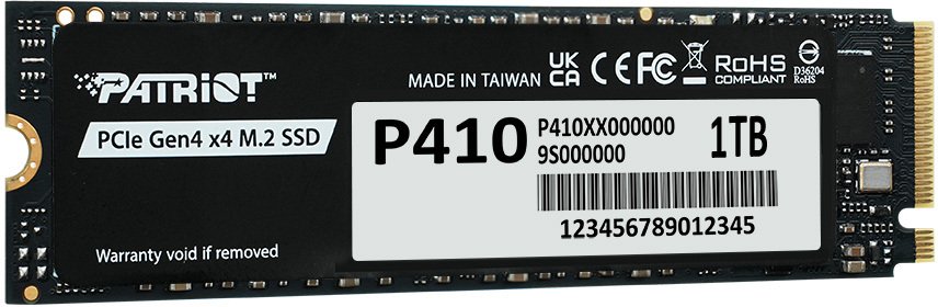 SSD-накопичувач Patriot P410 2280 PCIe 4.0 x4 NVMe 1.4 1TB (P410P1TBM28H)