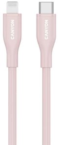 Кабель Canyon CLNM60 60W Type-C / Lightning 1m Pink (CNS-CLNM60SC10PS)