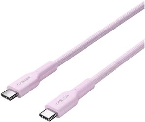 Кабель Canyon OnWire 60CL 60W Type-C / Type-C 1m Pink (CND-CCAP60AB10PK)