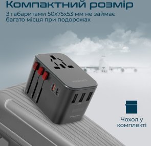 Зарядний пристрій Promate Tripmate-36w Black (tripmate-36w.black)