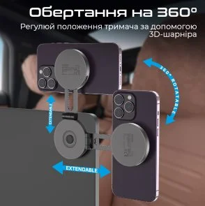 Фото: Кріплення для мобільного телефону Promate Magmate-1 (6959144068275) № 4 | KTC