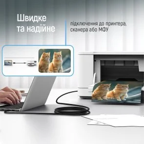 Фото: Кабель ColorWay Print Cable AM / BM 3m Black (CW-CBUB073-BK) № 8 | KTC