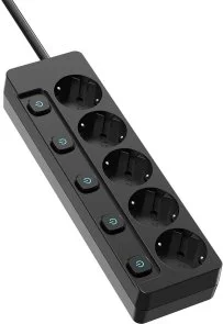 Фото: Мережевий фільтр ColorWay CW-PSEA55SBK 5/5m Black № 3 | KTC