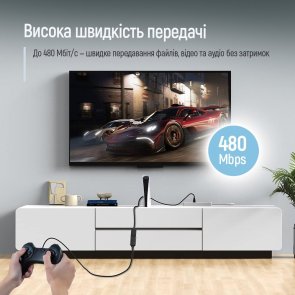 Кабель ColorWay AM / AF 1.8m Black (CW-CBUF076-BK)