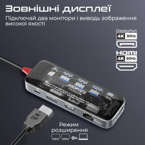 USB-хаб Promate Transhub pro (6959144064789)