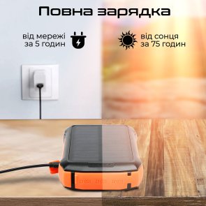 Батарея універсальна 20000mAh з вбудованою сонячною батареєю Promate solartank-20pdqi.black