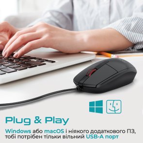 Мишка , дротова Promate cm-1200.black