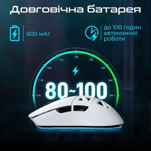 Миша компютерна бездротова ігрова RAWM SA-SL01C.white