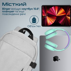 Рюкзак для ноутбука Promate Birger Grey (6959144062266)