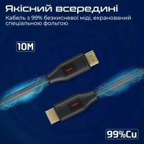 Фото: Кабель Promate ProLink4K60-10M HDMI / HDMI v.2.0 10m Black (6959144063881) № 7 | KTC