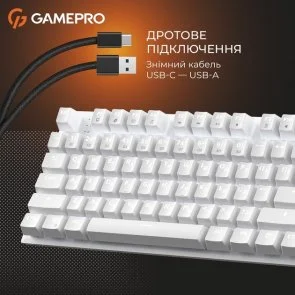 Фото: Клавіатура GamePro Genesis Joker MK124W Red Switches USB White № 9 | KTC