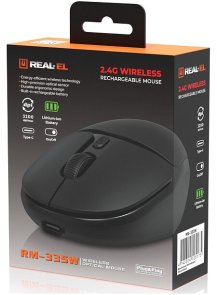 Миша Real-EL RM-335W Wireless Black (EL123200055)
