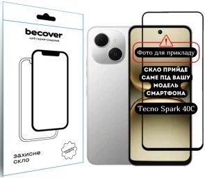 Фото: Захисне скло BeCover for Tecno Spark 40C 4G KM4k Black (714371) № 2 | KTC