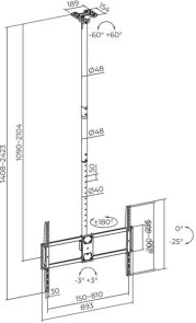 Кронштейн BRATECK CELB-58XL Black