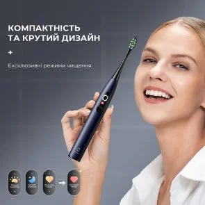 Фото: Електрична зубна щітка Oclean X Plus Pro Digital Blue + Travel case (6970810556186) № 4 | KTC