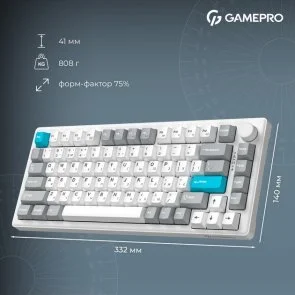 Фото: Клавіатура GamePro Asgard Yord MK266WH WL/BT/USB White № 20 | KTC