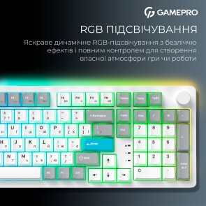 Клавіатура GamePro Asgard Drakkar MK305WH WL/BT/USB White
