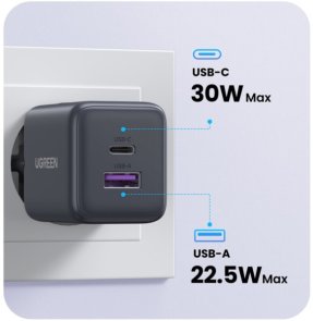 Зарядний пристрій UGREEN X516 GaN 30W Grey (55539)