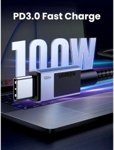 Кабель USB (Type-C/Type-C) 3м, Ugreen L512, 100W, Grey