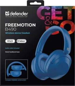 Фото: Навушники Defender FreeMotion B490 Blue (63491) № 10 | KTC